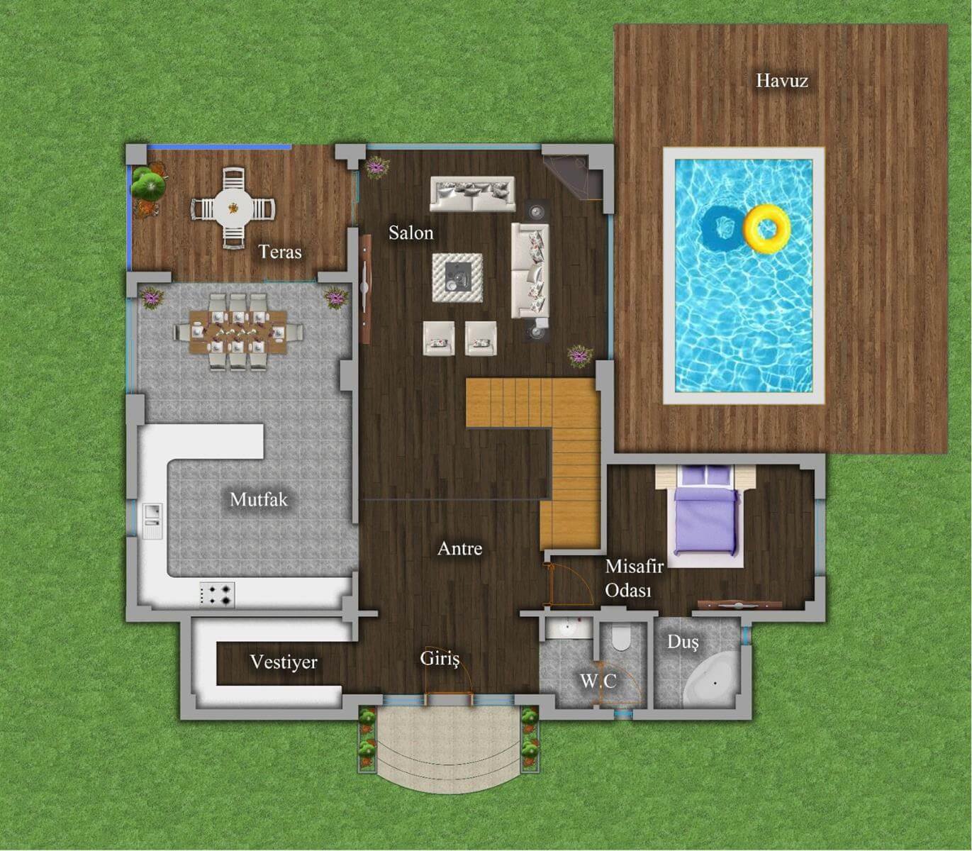 MİLANO PARK VİLLALARI TANYA YAPIDA 5+1 SATILIK TRİPLEX VİLLA